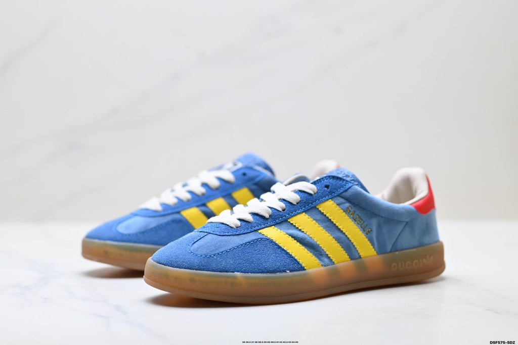 adidas x Gucci Gazelle Blue Yellow Sneakers